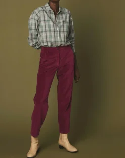 Hartford Pantalons|Pantalon en Velours Perfect magenta