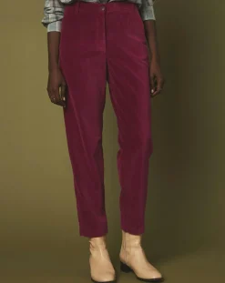 Hartford Pantalons|Pantalon en Velours Perfect magenta