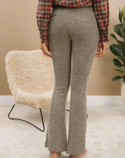 Lauren Vidal Pantalons|Pantalon fin Cloé chevrons sable