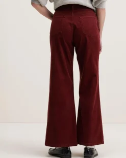 Bellerose Pantalons|Pantalon flared en Velours côtelé Park grenat