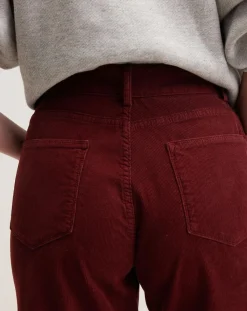 Bellerose Pantalons|Pantalon flared en Velours côtelé Park grenat