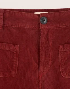 Bellerose Pantalons|Pantalon flared en Velours côtelé Park grenat