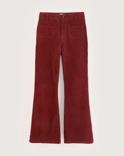 Bellerose Pantalons|Pantalon flared en Velours côtelé Park grenat