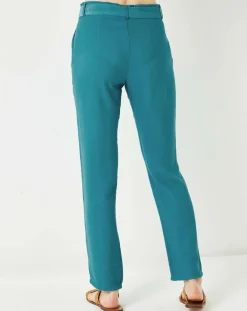 Cuisse de Grenouille Pantalons|Pantalon fluide Cado turquoise