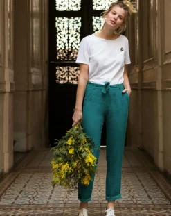 Cuisse de Grenouille Pantalons|Pantalon fluide Cado turquoise