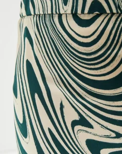 La Petite Etoile Pantalons|Pantalon fluide satiné Iwa psyché vert/beige