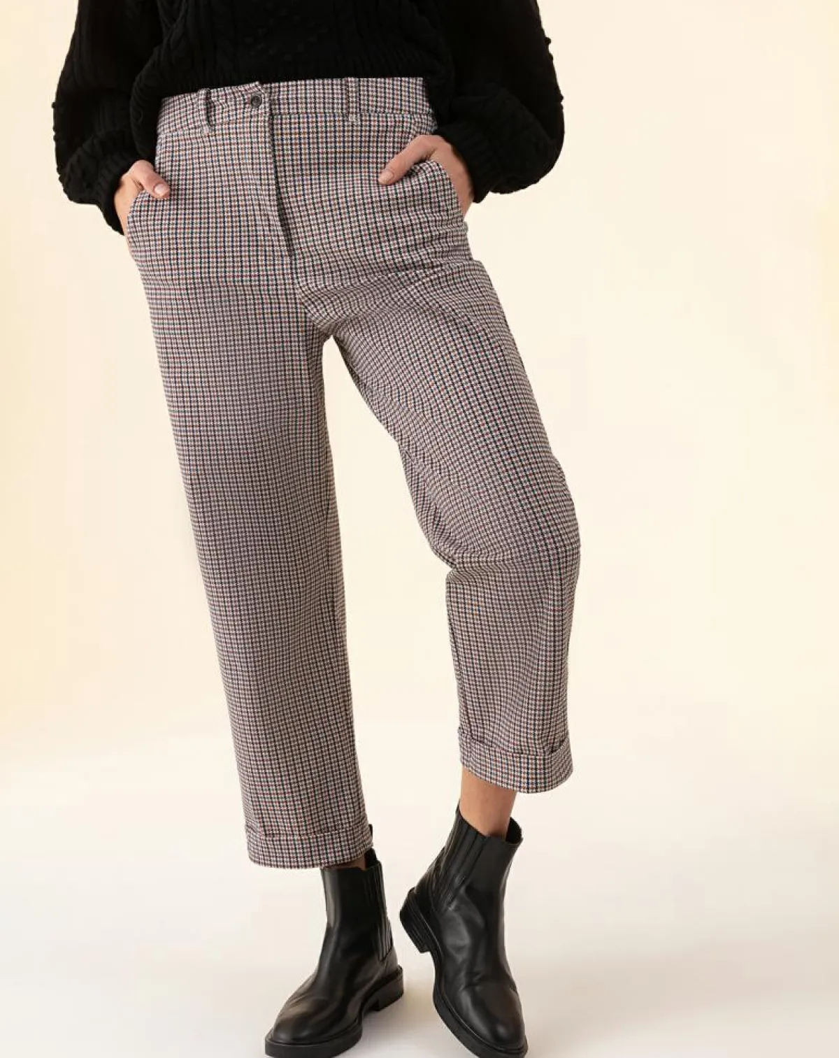 Indies Pantalons|Pantalon Helena pied de poule