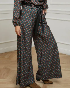 Alice & Charlotte Pantalons|Pantalon imprimé Camille café