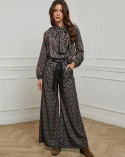 Alice & Charlotte Pantalons|Pantalon imprimé Camille café