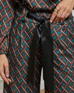 Alice & Charlotte Pantalons|Pantalon imprimé Camille café