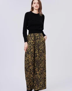 See u Soon Pantalons|Pantalon Jade satiné imprimé jaune