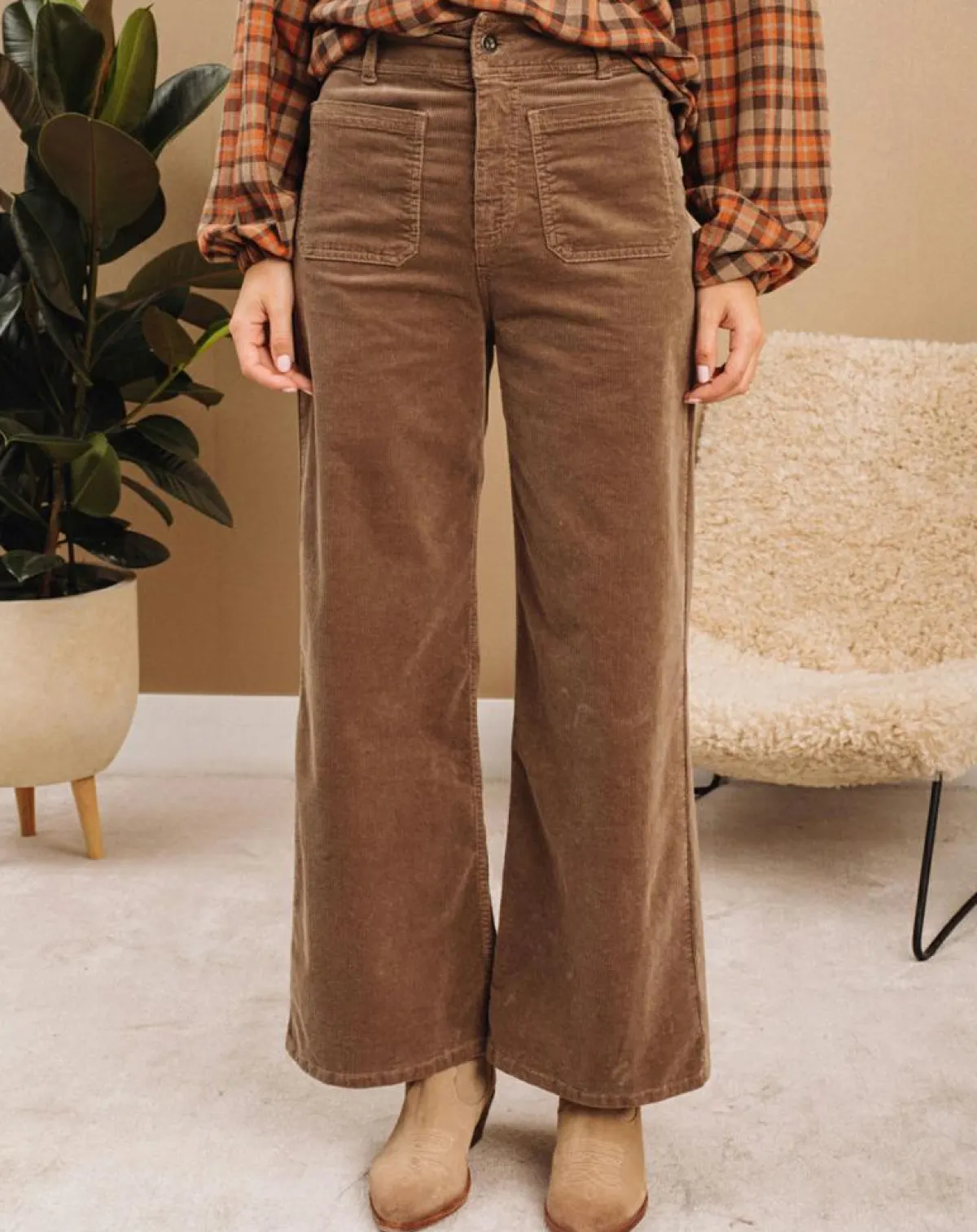 Lauren Vidal Pantalons|Pantalon jupe-culotte Cloé seigle