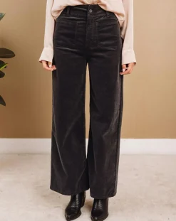 Lauren Vidal Pantalons|Pantalon jupe-culotte Cloé bitume