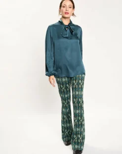 Lauren Vidal Pantalons|Pantalon Kyllie à motifs bleu