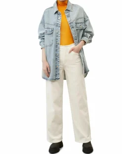 Marc O'Polo Pantalons|Pantalon large corduroy écru