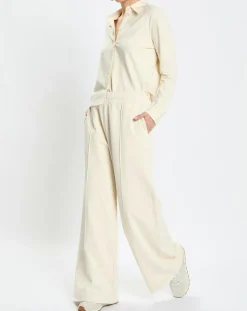 Marc O'Polo Pantalons|Pantalon large en Molleton écru