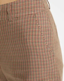 Galeries Lafayette Pantalons|Pantalon large et fluide imprimé pied-de-poule marron