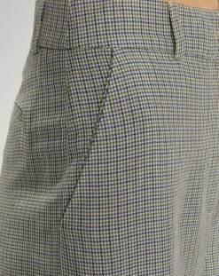 Galeries Lafayette Pantalons|Pantalon large et fluide imprimé pied-de-poule bleu