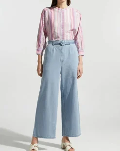 Garance Paris Pantalons|Pantalon large Lucia bleu