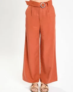Garance Paris Pantalons|Pantalon large Lucia brique