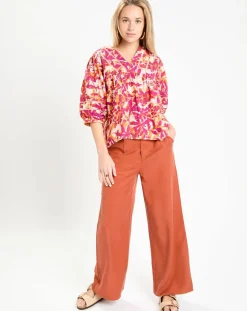 Garance Paris Pantalons|Pantalon large Lucia brique