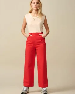Bellerose Pantalons|Pantalon large Painted rouge