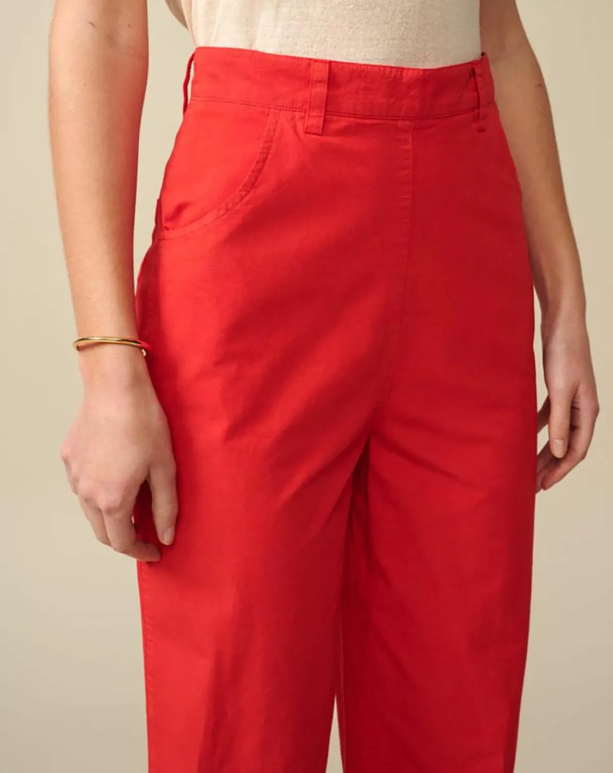 Bellerose Pantalons|Pantalon large Painted rouge