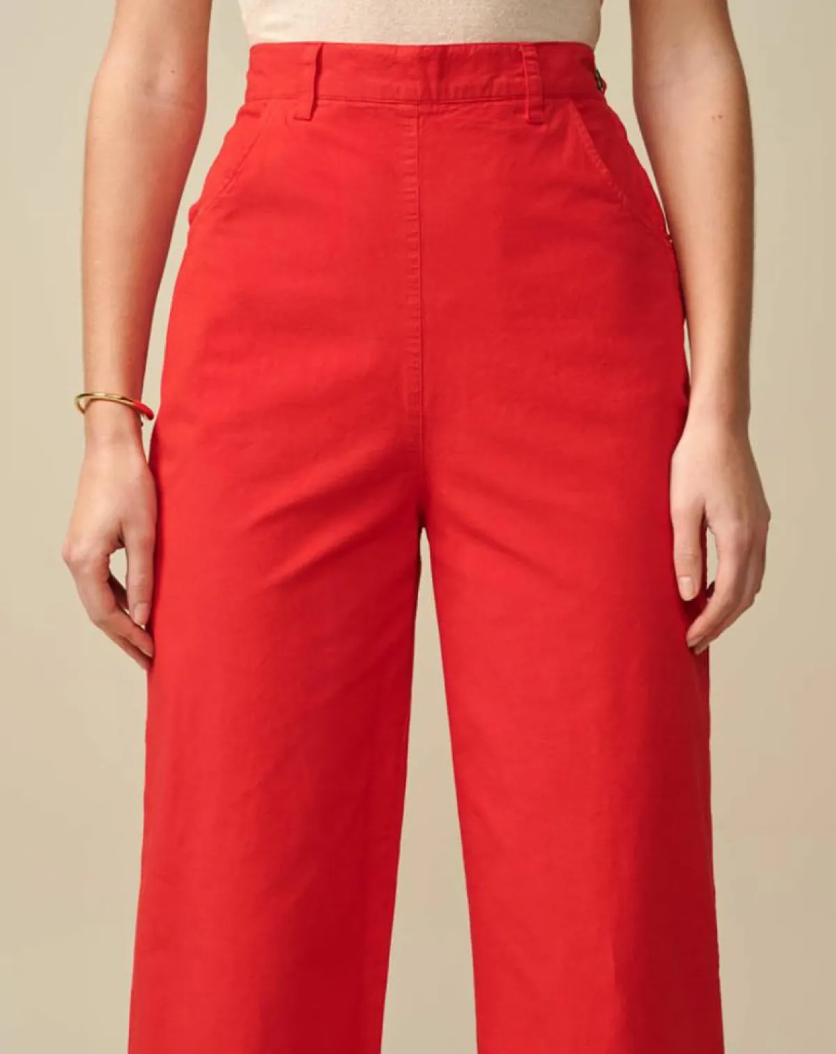Bellerose Pantalons|Pantalon large Painted rouge