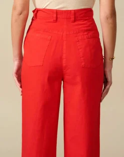 Bellerose Pantalons|Pantalon large Painted rouge