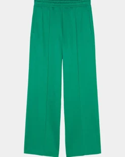 Marc O'Polo Pantalons|Pantalon large pinces taille élastique vert