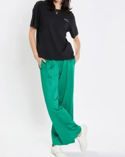 Marc O'Polo Pantalons|Pantalon large pinces taille élastique vert