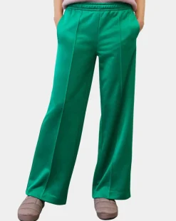 Marc O'Polo Pantalons|Pantalon large pinces taille élastique vert