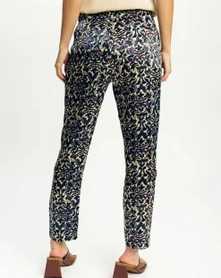 Lauren Vidal Pantalons|Pantalon Lou imprimé bleu/crème