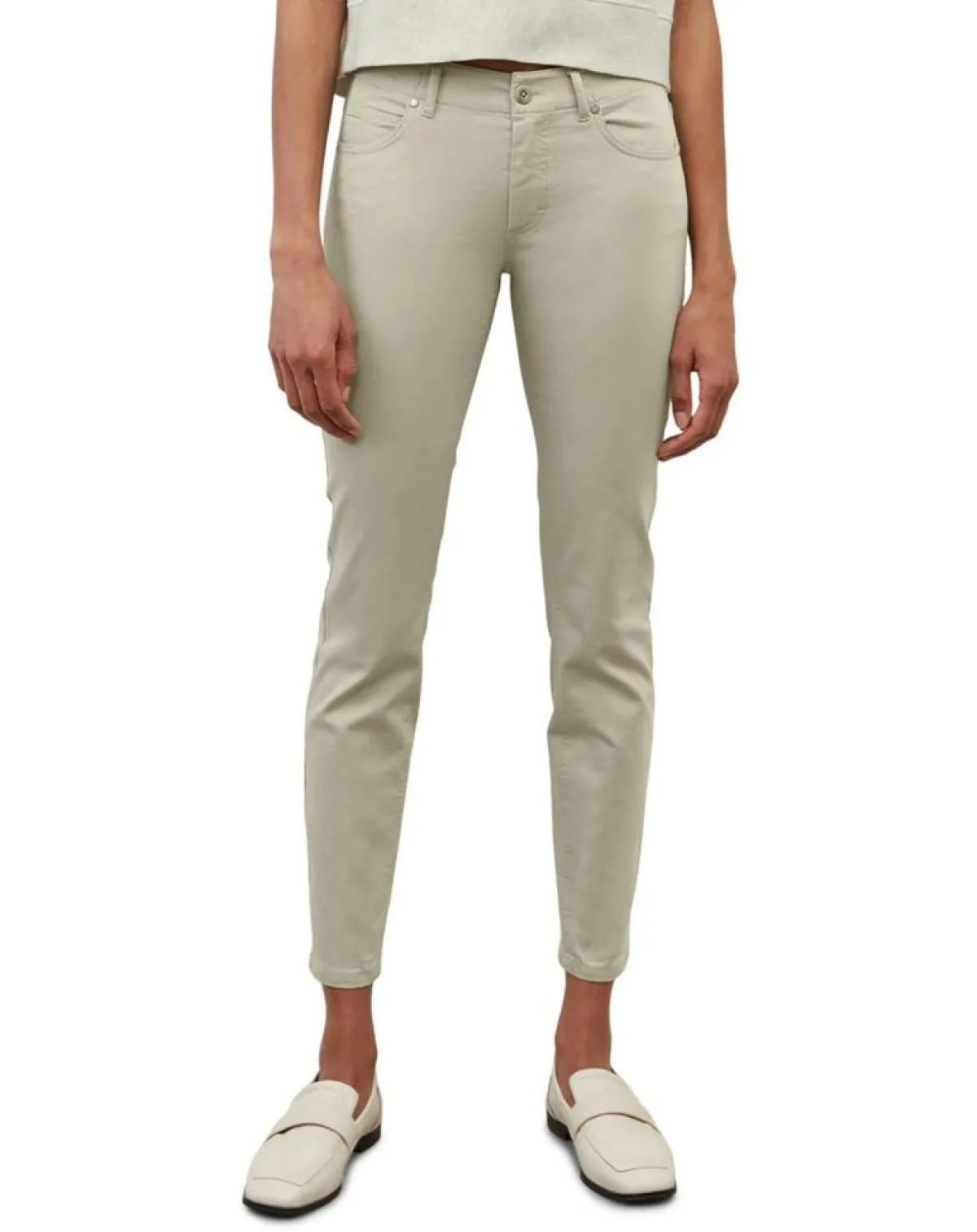 Marc O'Polo Pantalons|Pantalon Mavas en Coton Bio gris clair