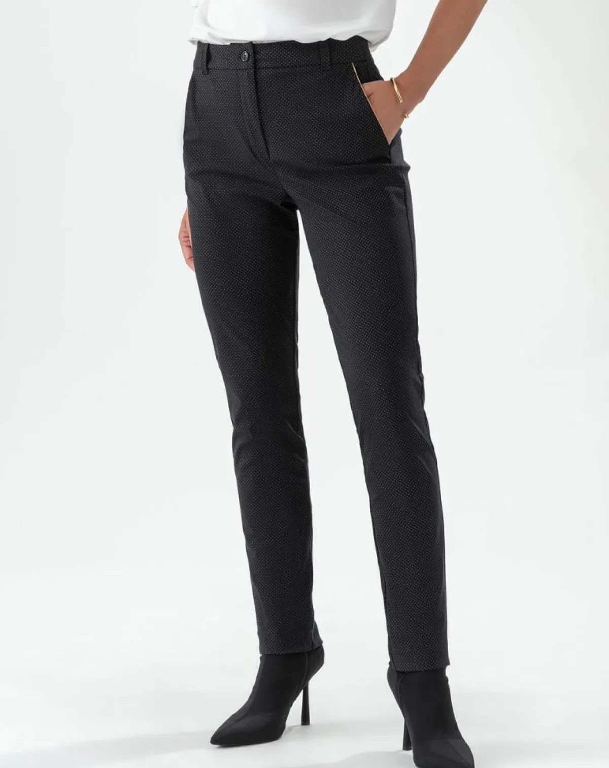 Indies Pantalons|Pantalon Merry noir pois mordore