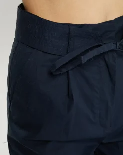 Galeries Lafayette Pantalons|Pantalon paperbag en Coton Gregoria bleu marine