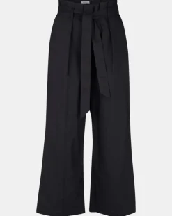 Galeries Lafayette Pantalons|Pantalon paperbag en Coton Gregoria bleu marine