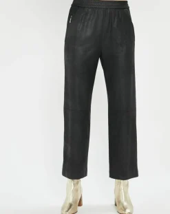Lauren Vidal Pantalons|Pantalon peau de pêche Tasha noir