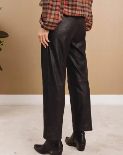 Lauren Vidal Pantalons|Pantalon peau de pêche Tasha noir