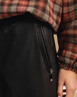 Lauren Vidal Pantalons|Pantalon peau de pêche Tasha noir