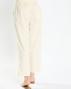 Marc O'Polo Pantalons|Pantalon popeline taille élastique beige