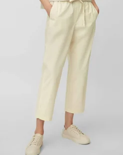 Marc O'Polo Pantalons|Pantalon popeline taille élastique beige