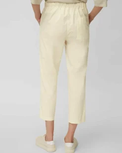 Marc O'Polo Pantalons|Pantalon popeline taille élastique beige