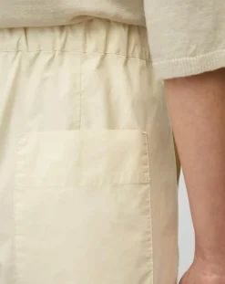 Marc O'Polo Pantalons|Pantalon popeline taille élastique beige