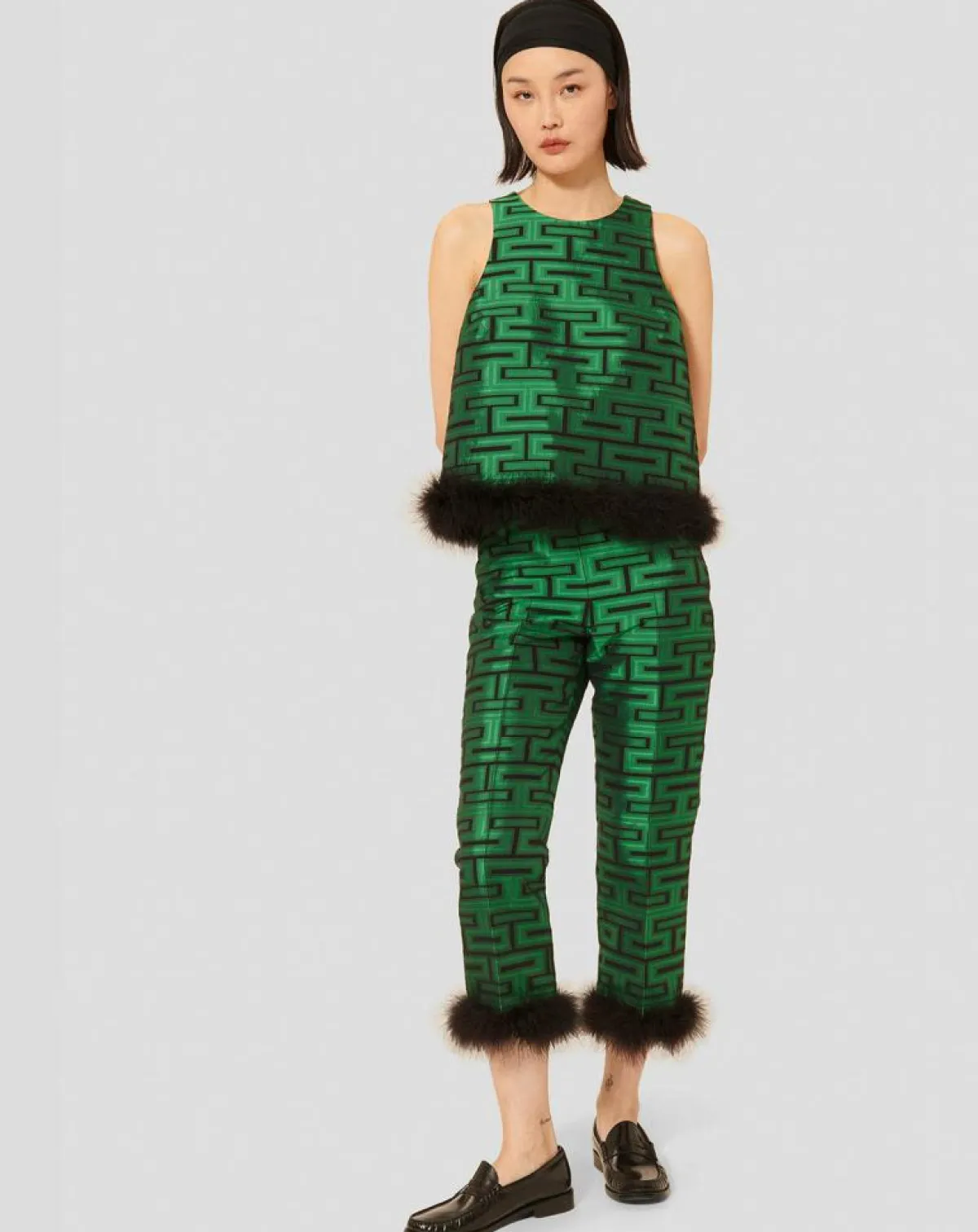 Tara Jarmon Pantalons|Pantalon Presley imprimé vert