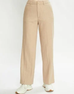 Scotch & Soda Pantalons|Pantalon Regular Fit en Laine mélangée Edie Text beige