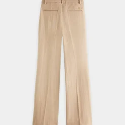 Scotch & Soda Pantalons|Pantalon Regular Fit en Laine mélangée Edie Text beige