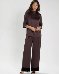 Lauren Vidal Pantalons|Pantalon Shadow raisin