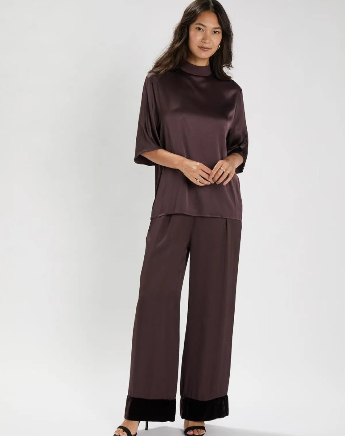 Lauren Vidal Pantalons|Pantalon Shadow raisin