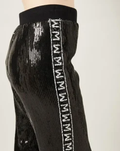 Manoush Pantalons|Pantalon Shiny Run en sequins noir
